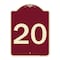 Signmission Designer Series Sign W/ Number 20, Burgundy Heavy-Gauge Aluminum Sign, 24" x 18", BU-1824-22902 A-DES-BU-1824-22902 - alternate 1
